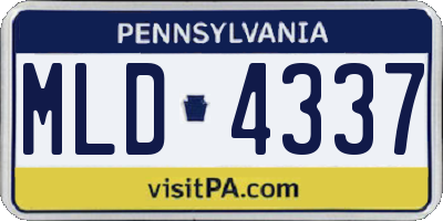 PA license plate MLD4337