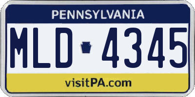 PA license plate MLD4345