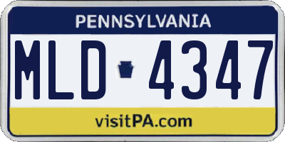 PA license plate MLD4347