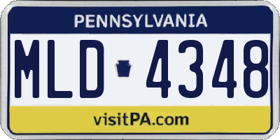 PA license plate MLD4348