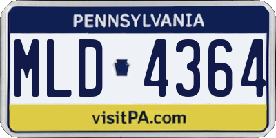 PA license plate MLD4364