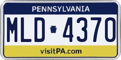 PA license plate MLD4370