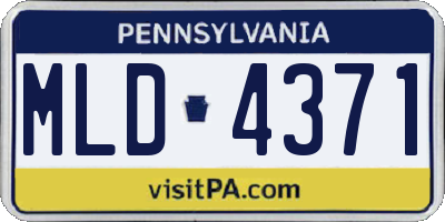 PA license plate MLD4371