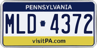 PA license plate MLD4372