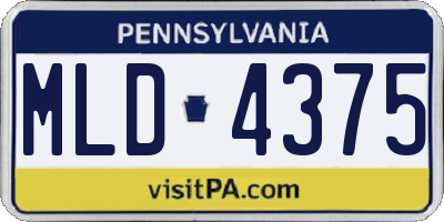 PA license plate MLD4375