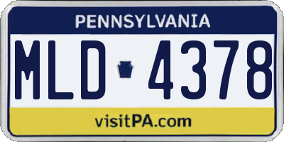 PA license plate MLD4378