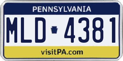 PA license plate MLD4381