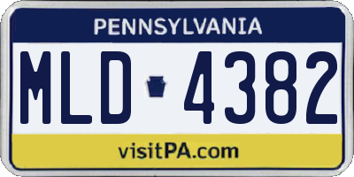 PA license plate MLD4382