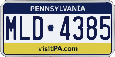 PA license plate MLD4385
