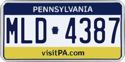 PA license plate MLD4387