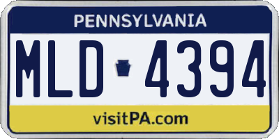 PA license plate MLD4394