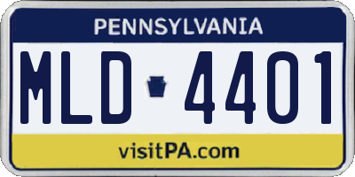 PA license plate MLD4401