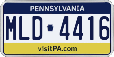 PA license plate MLD4416