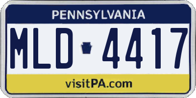 PA license plate MLD4417