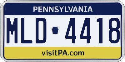 PA license plate MLD4418