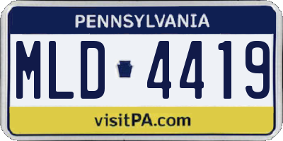 PA license plate MLD4419