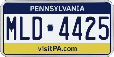 PA license plate MLD4425