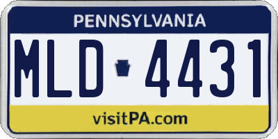 PA license plate MLD4431