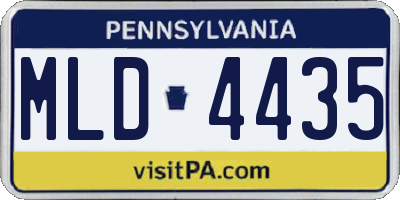 PA license plate MLD4435