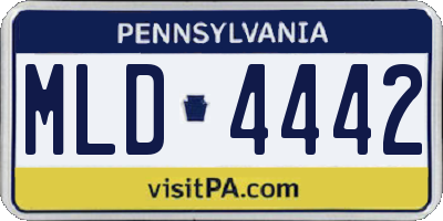 PA license plate MLD4442