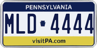PA license plate MLD4444