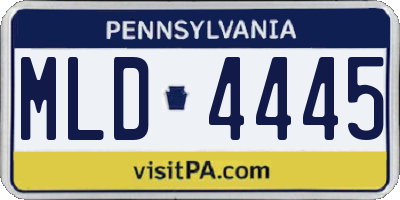 PA license plate MLD4445