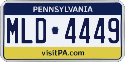 PA license plate MLD4449