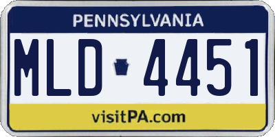 PA license plate MLD4451