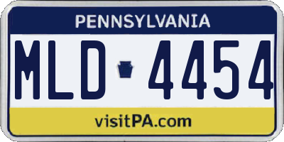 PA license plate MLD4454