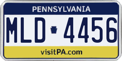 PA license plate MLD4456
