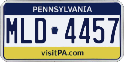 PA license plate MLD4457
