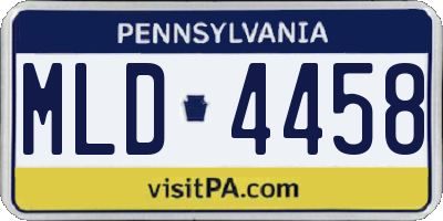 PA license plate MLD4458