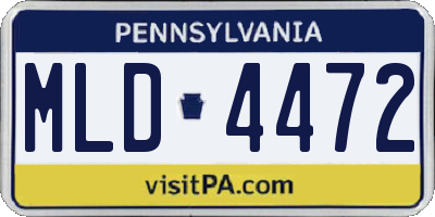 PA license plate MLD4472