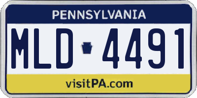 PA license plate MLD4491