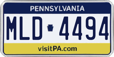 PA license plate MLD4494
