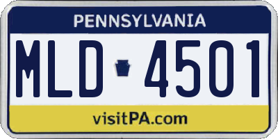 PA license plate MLD4501