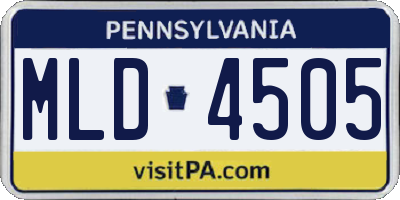 PA license plate MLD4505