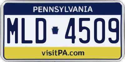 PA license plate MLD4509