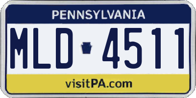 PA license plate MLD4511