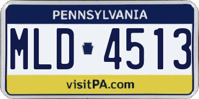 PA license plate MLD4513