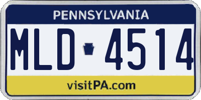PA license plate MLD4514