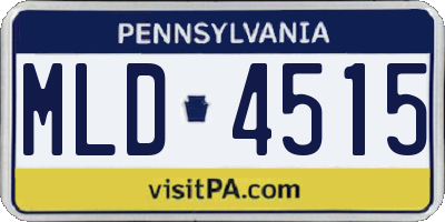 PA license plate MLD4515
