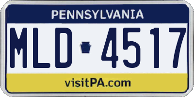 PA license plate MLD4517