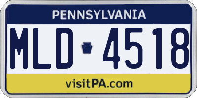 PA license plate MLD4518