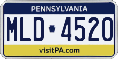 PA license plate MLD4520