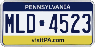 PA license plate MLD4523