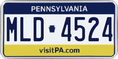 PA license plate MLD4524