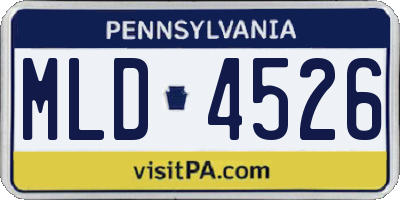 PA license plate MLD4526