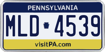 PA license plate MLD4539