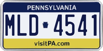 PA license plate MLD4541